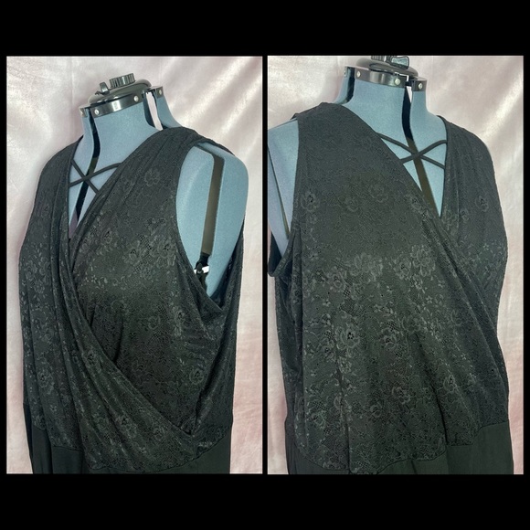 Torrid Black Surplice Strappy Mesh Lace Bodysuit NWT Sizes 4X & 5X - Picture 6 of 17